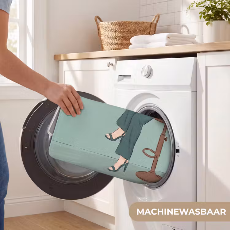 Wc Mat - Vrouw - Laptop - Zittend - Illustratie - Groen — 5