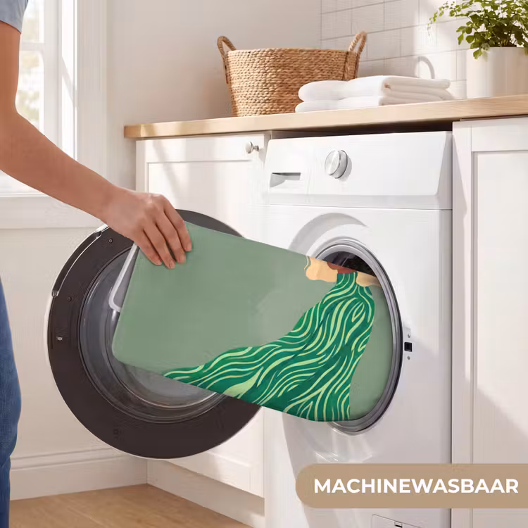Wc Mat - Vrouw - Portret - Illustratie - Modern - Groen — 5