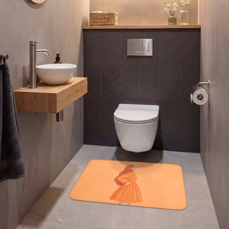 Wc Mat - Vrouw - Profiel - Mensen - Modern - Oranje — 2