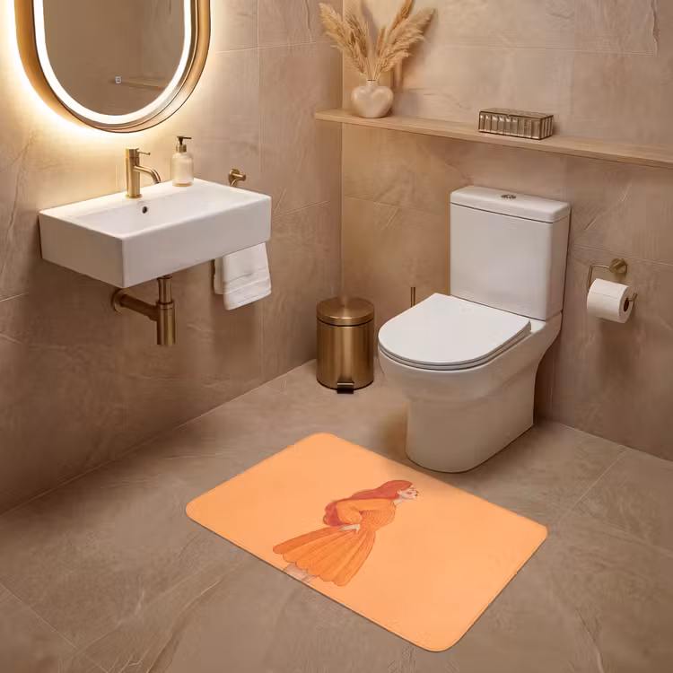 Wc Mat - Vrouw - Profiel - Mensen - Modern - Oranje — 4