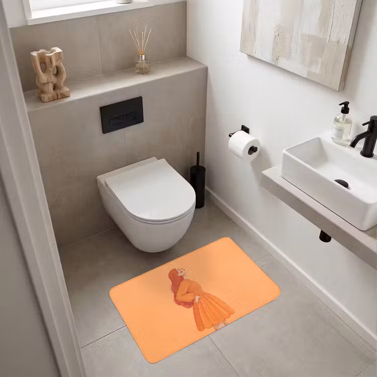 Wc Mat - Vrouw - Profiel - Mensen - Modern - Oranje — 6