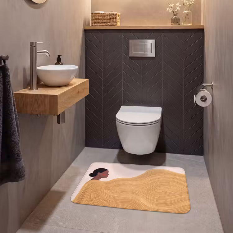 Wc Mat - Vrouw - Profiel - Modern - Abstract - Kunst — 2