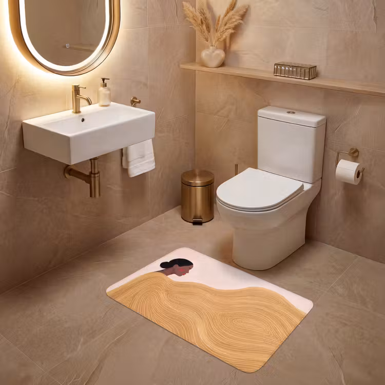 Wc Mat - Vrouw - Profiel - Modern - Abstract - Kunst — 4