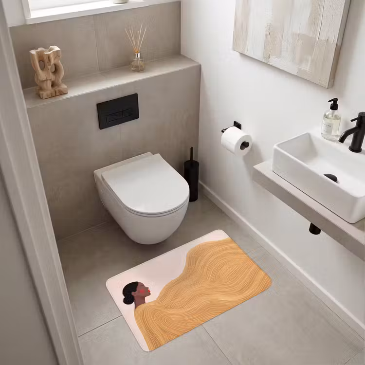 Wc Mat - Vrouw - Profiel - Modern - Abstract - Kunst — 6