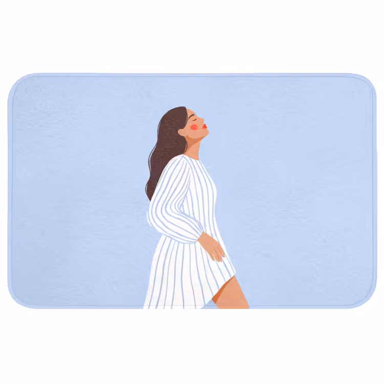 Wc Mat - Vrouw - Profiel - Rust - Modern - Illustratie — 1