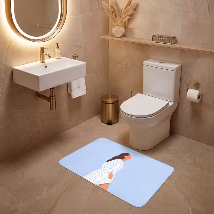Wc Mat - Vrouw - Profiel - Rust - Modern - Illustratie — 4