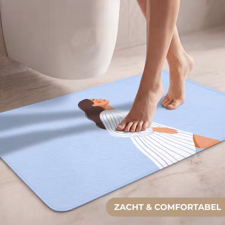 Wc Mat - Vrouw - Profiel - Rust - Modern - Illustratie — 7