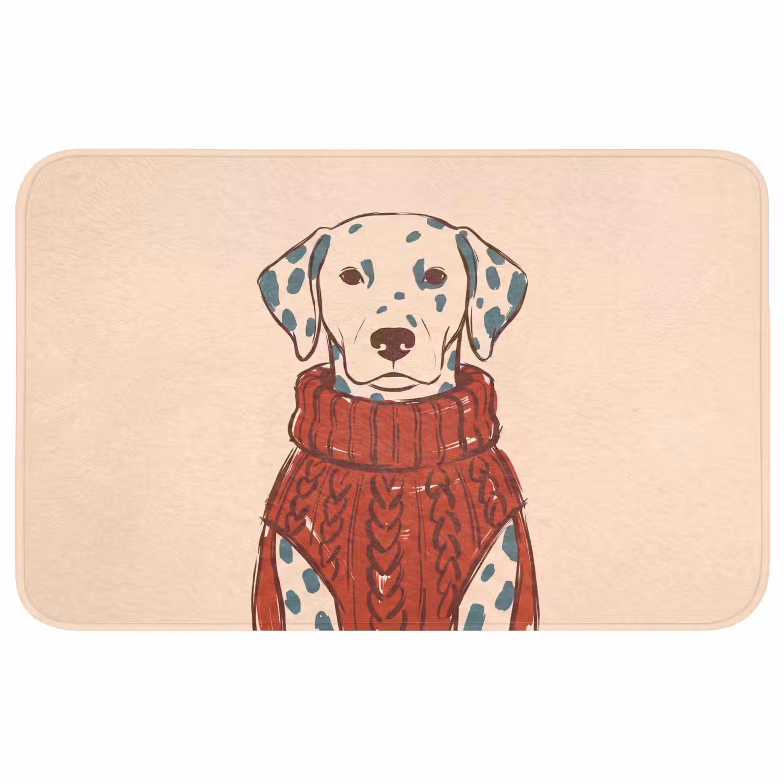 Wc Mat - Hond - Trui - Winter - Dieren - Rood — 1