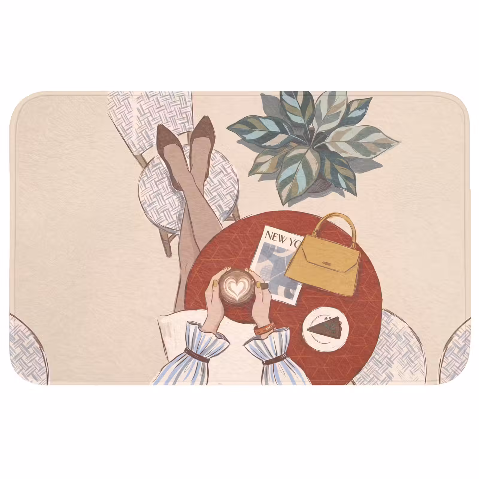 Wc Mat - Mensen - Cafe - Koffie - Stadsleven - Modern — 1
