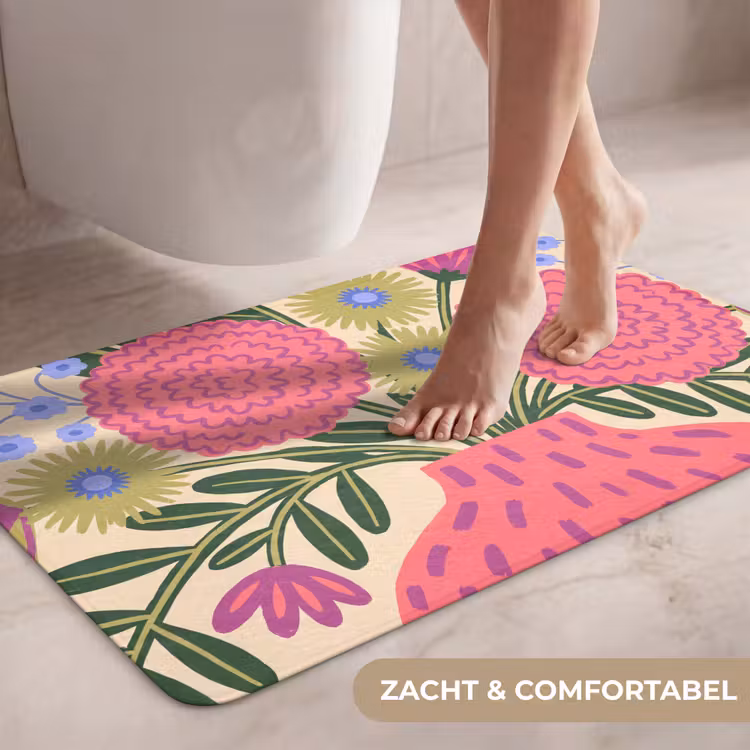 Wc Mat - Bloemen - Boeket - Natuur - Abstract - Roze — 7