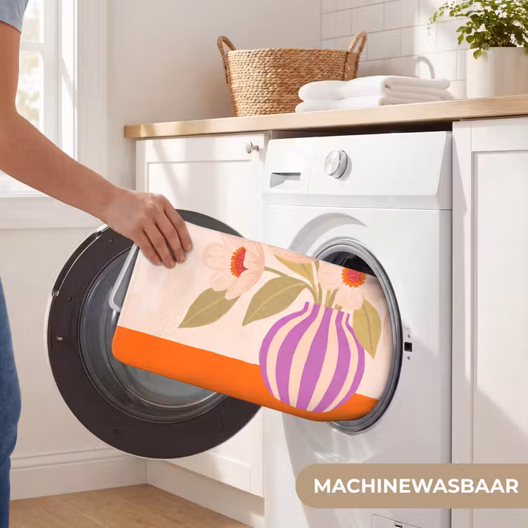 Wc Mat - Bloemen - Vaas - Abstract - Paars - Oranje — 5