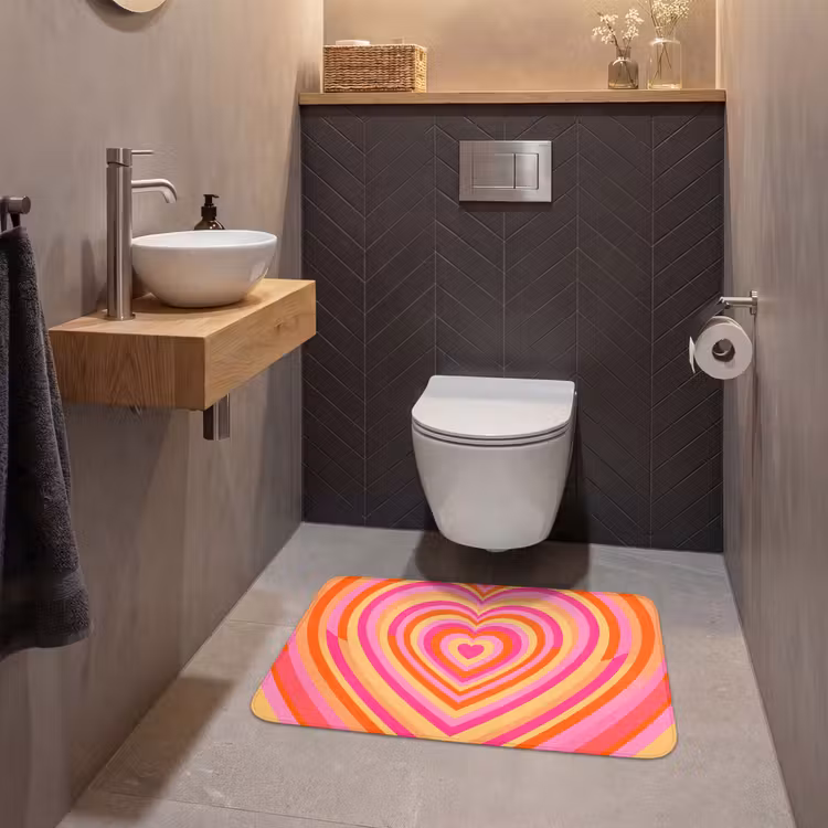 Wc Mat - Hart - Concentrisch - Abstract - Liefde - Kleurrijk — 2