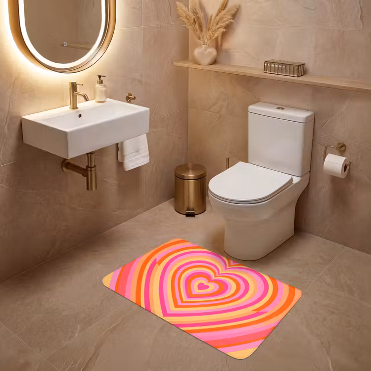 Wc Mat - Hart - Concentrisch - Abstract - Liefde - Kleurrijk — 4