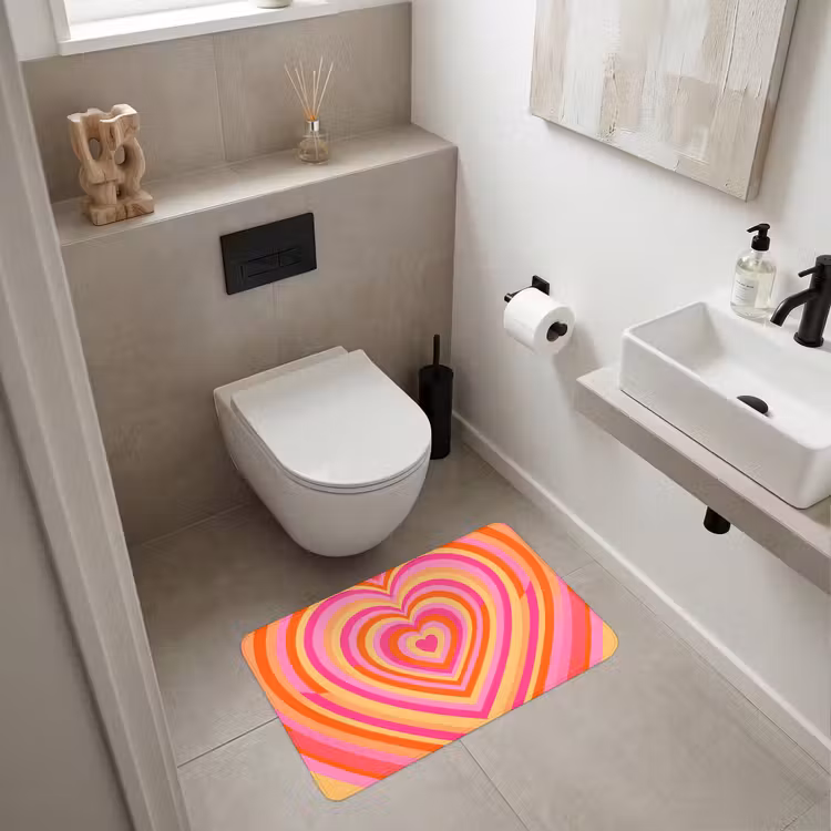 Wc Mat - Hart - Concentrisch - Abstract - Liefde - Kleurrijk — 6
