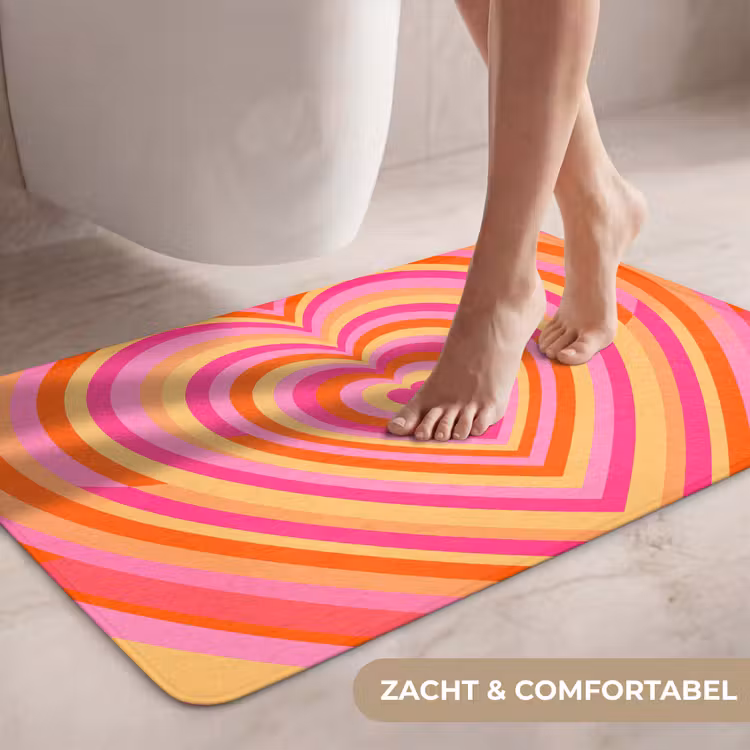 Wc Mat - Hart - Concentrisch - Abstract - Liefde - Kleurrijk — 7