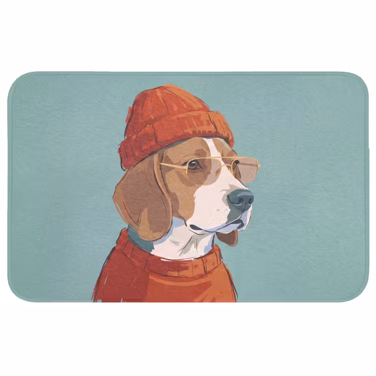 Wc Mat - Hond - Beanie - Zonnebril - Dieren - Modern — 1