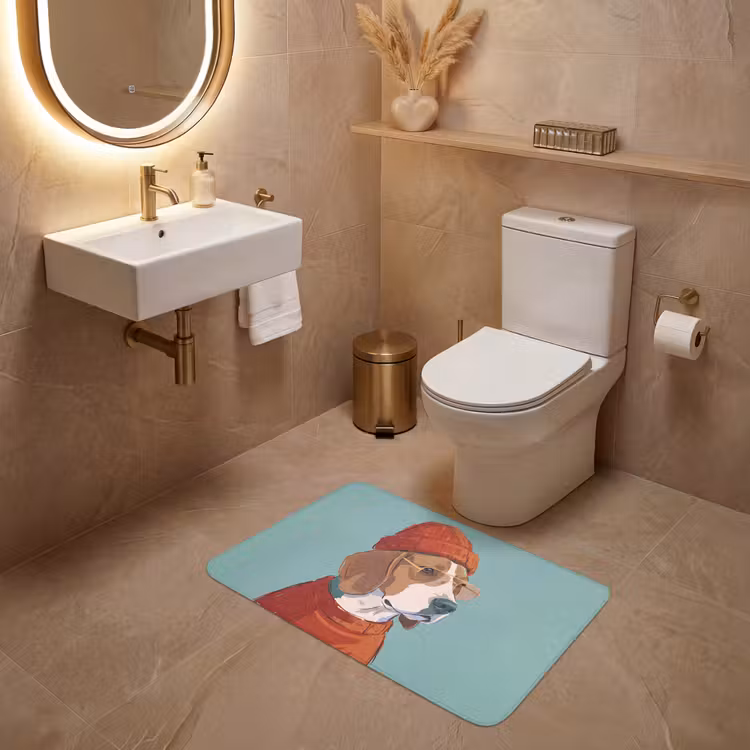 Wc Mat - Hond - Beanie - Zonnebril - Dieren - Modern — 4