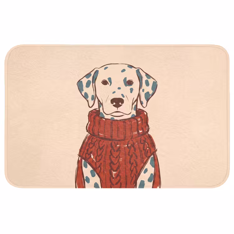 Wc Mat - Hond - Trui - Winter - Dieren - Rood — 1