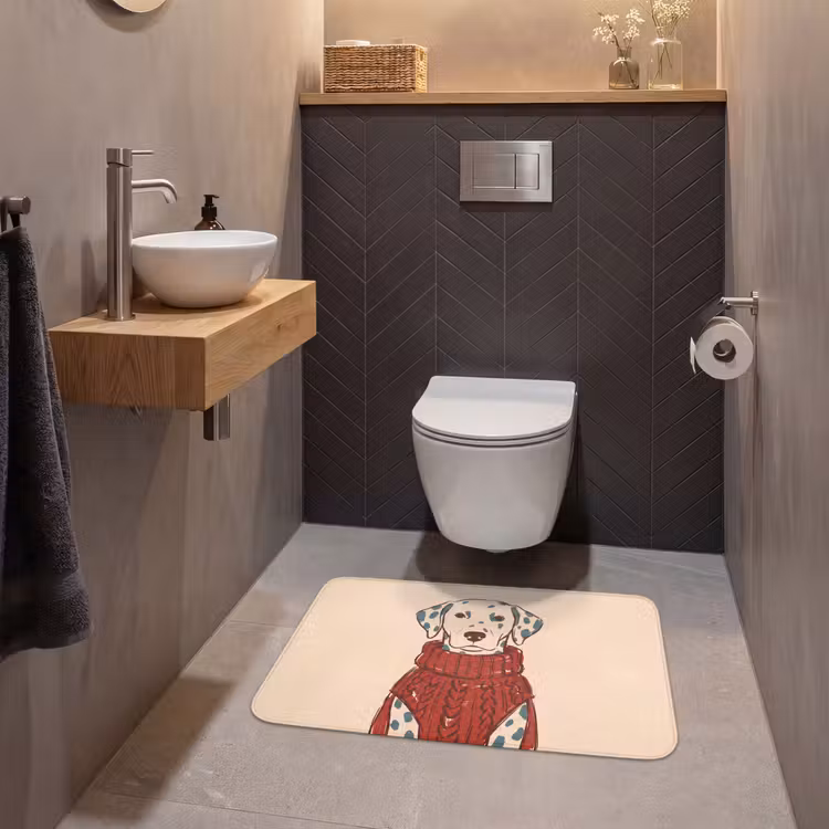 Wc Mat - Hond - Trui - Winter - Dieren - Rood — 2