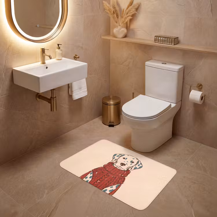 Wc Mat - Hond - Trui - Winter - Dieren - Rood — 4