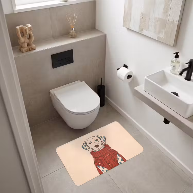 Wc Mat - Hond - Trui - Winter - Dieren - Rood — 6