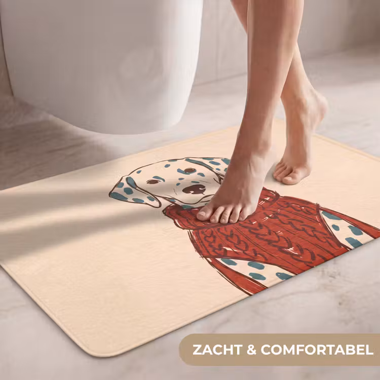 Wc Mat - Hond - Trui - Winter - Dieren - Rood — 7