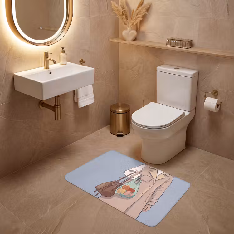 Wc Mat - Mensen - Boodschappen - Stadsleven - Modern - Kleurrijk — 4