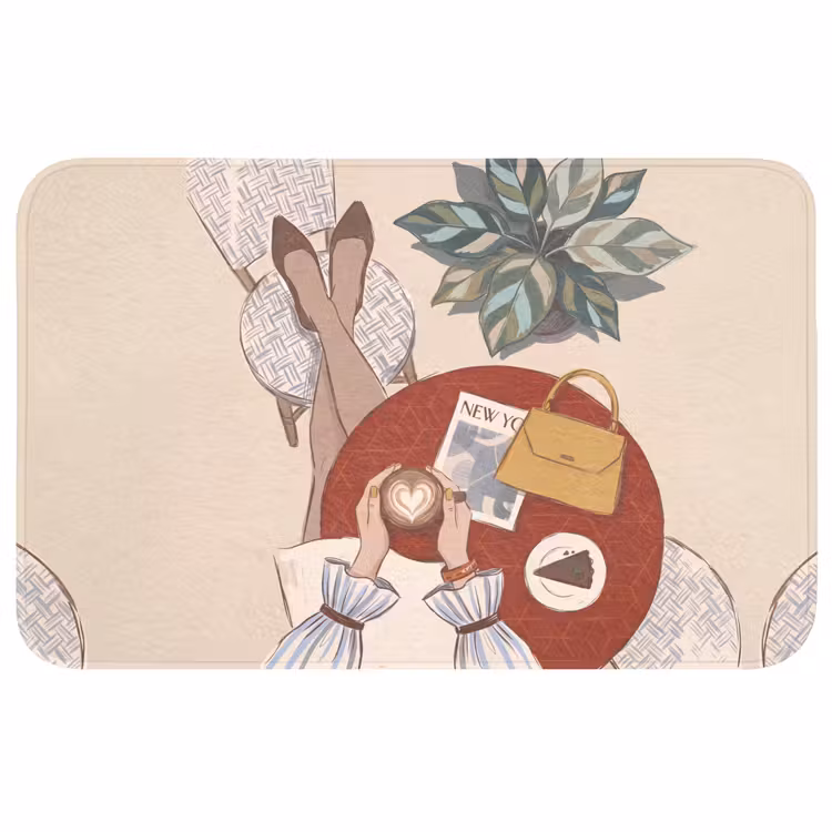 Wc Mat - Mensen - Cafe - Koffie - Stadsleven - Modern — 1