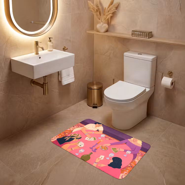 Wc Mat - Mensen - Kaartspel - Interieur - Modern - Kleurrijk — 4