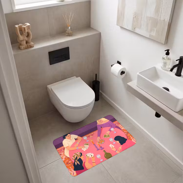 Wc Mat - Mensen - Kaartspel - Interieur - Modern - Kleurrijk — 6