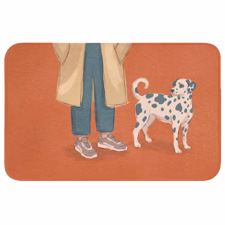 Wc Mat - Persoon - Hond - Dieren - Illustratie - Modern — 1