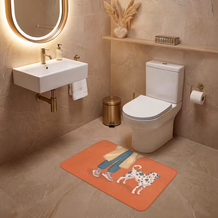 Wc Mat - Persoon - Hond - Dieren - Illustratie - Modern — 4