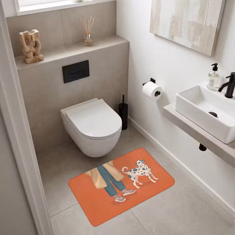 Wc Mat - Persoon - Hond - Dieren - Illustratie - Modern — 6