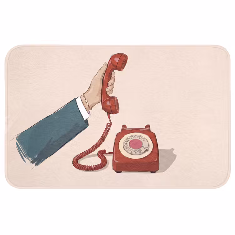 Wc Mat - Telefoon - Hand - Vintage - Communicatie - Rood — 1