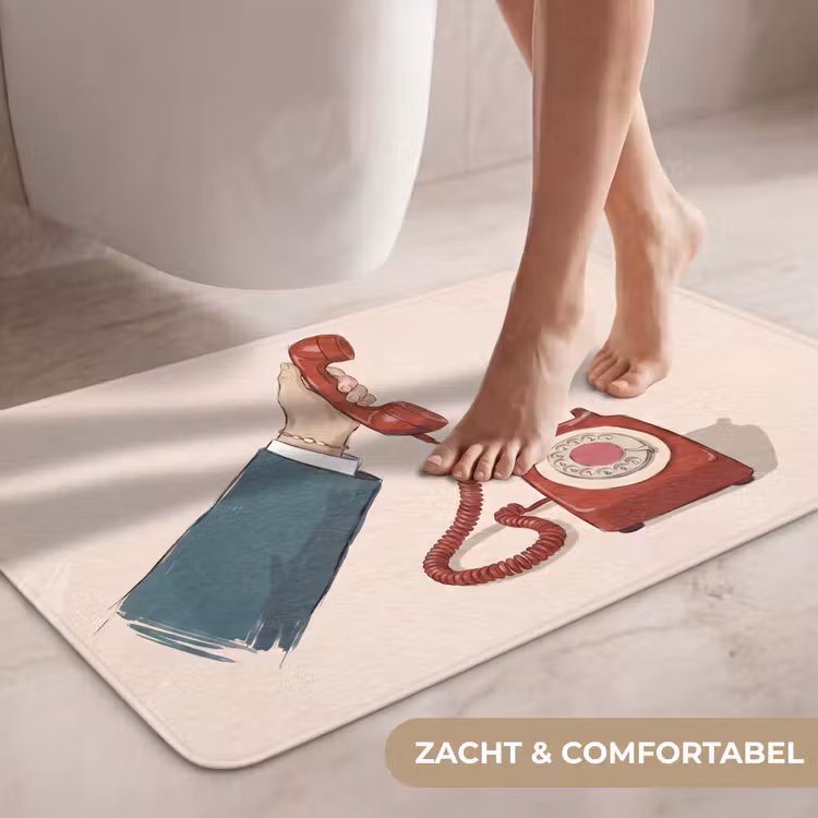 Wc Mat - Telefoon - Hand - Vintage - Communicatie - Rood — 7