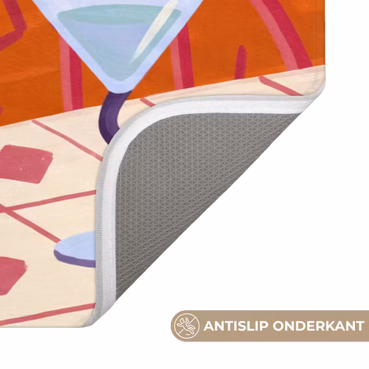 Wc Mat - Vrouw - Bril - Cocktail - Illustratie - Modern — 3