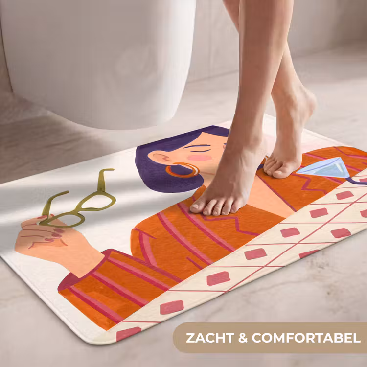 Wc Mat - Vrouw - Bril - Cocktail - Illustratie - Modern — 7