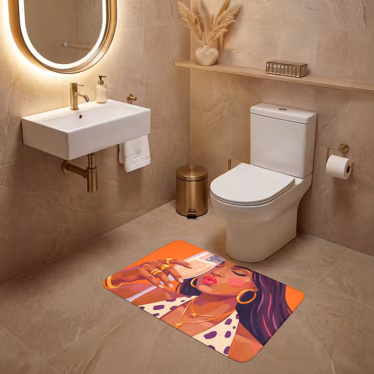 Wc Mat - Vrouw - Champagne - Feest - Modern - Oranje — 4