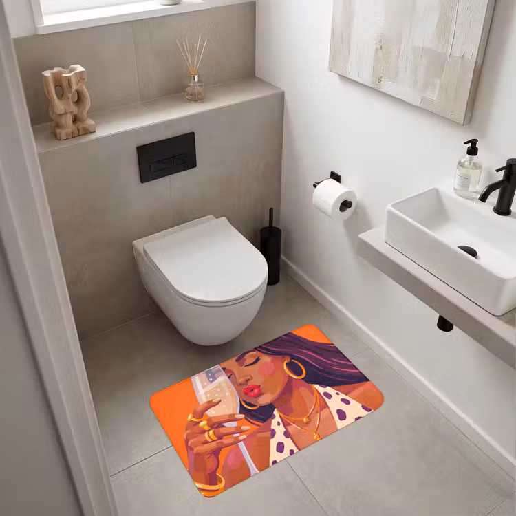 Wc Mat - Vrouw - Champagne - Feest - Modern - Oranje — 6