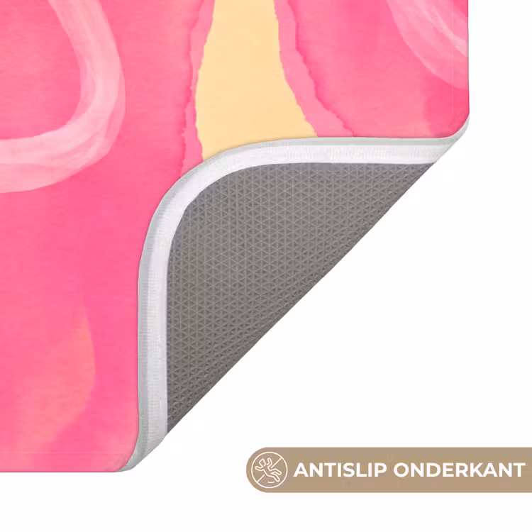 Wc Mat - Abstract - Aquarel - Organisch - Oranje - Roze — 3