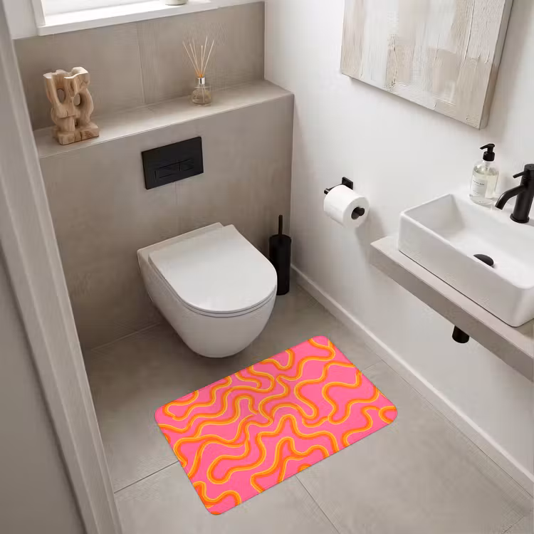 Wc Mat - Abstract - Golvende lijnen - Modern - Kleurrijk — 6