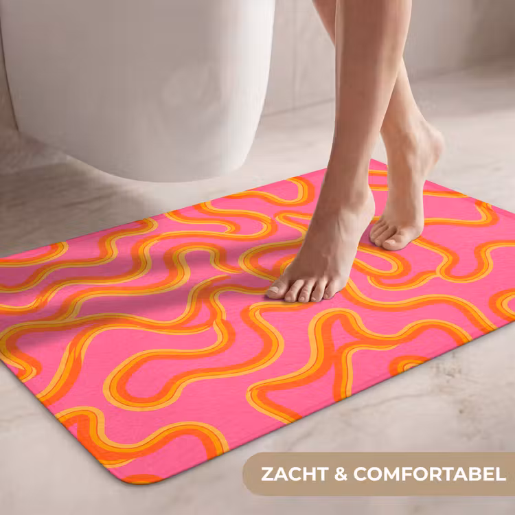 Wc Mat - Abstract - Golvende lijnen - Modern - Kleurrijk — 7