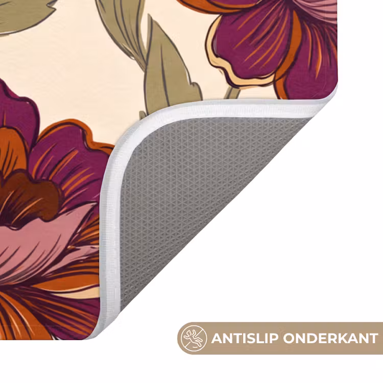 Wc Mat - Bloemen - Patroon - Natuur - Modern - Paars — 3