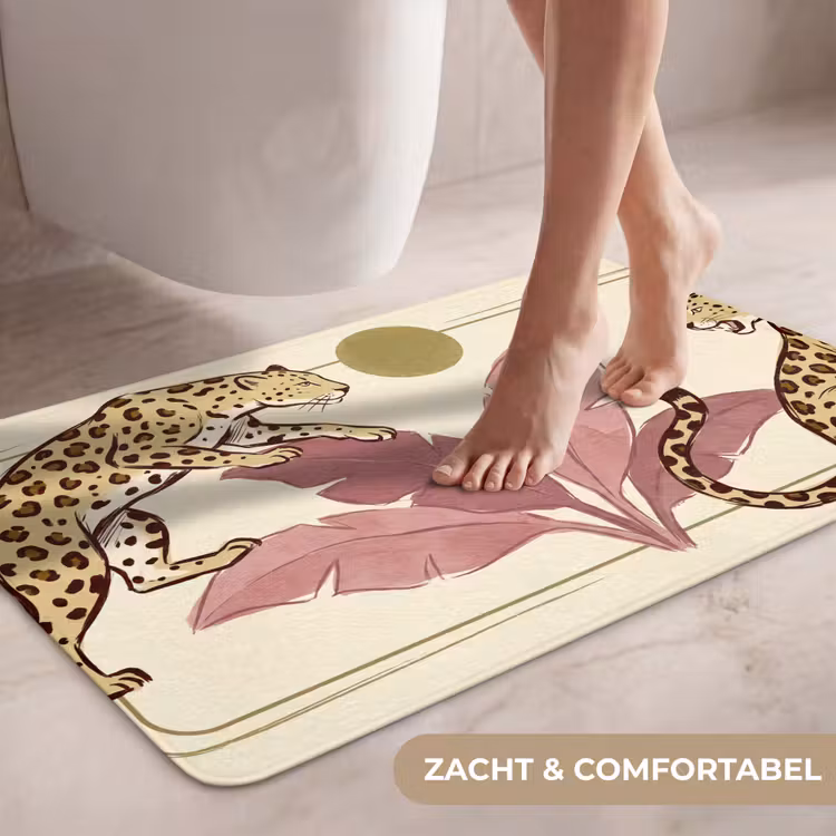 Wc Mat - Dieren - Kat - Jungle - Illustratie - Beige — 7