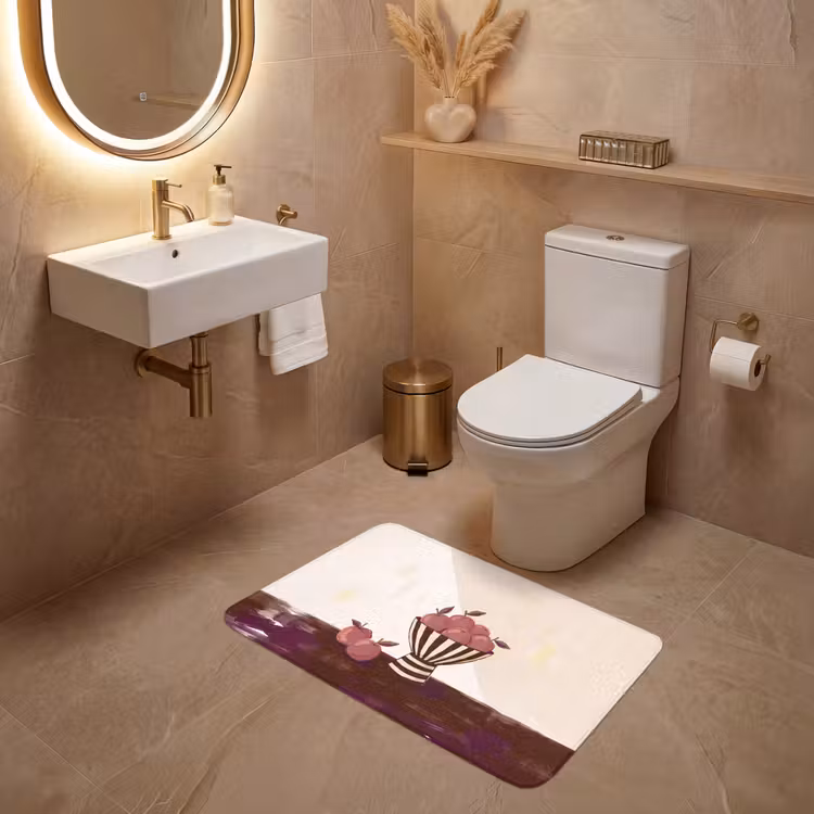 Wc Mat - Eten - Schaal - Stilleven - Modern - Rood — 4