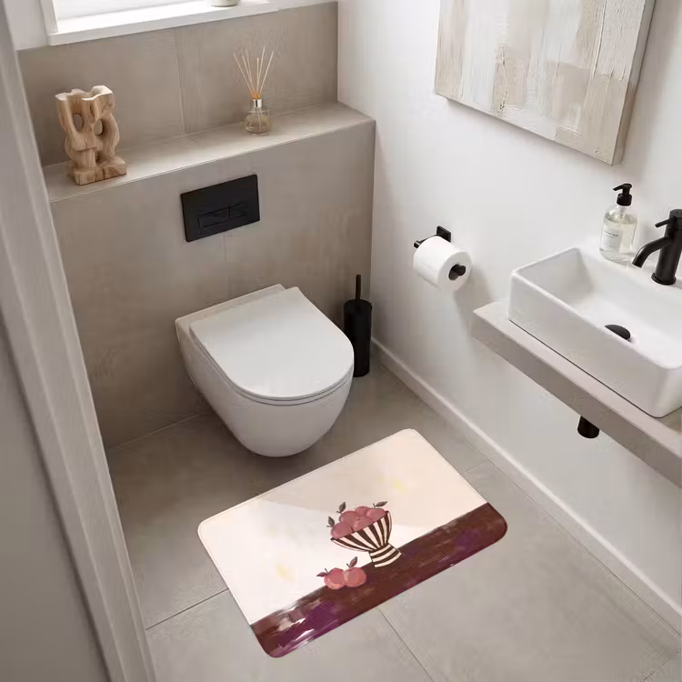 Wc Mat - Eten - Schaal - Stilleven - Modern - Rood — 6