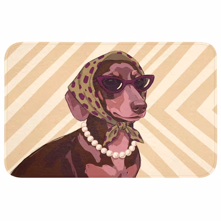 Wc Mat - Hond - Zonnebril - Hoofddoek - Dieren - Modern — 1
