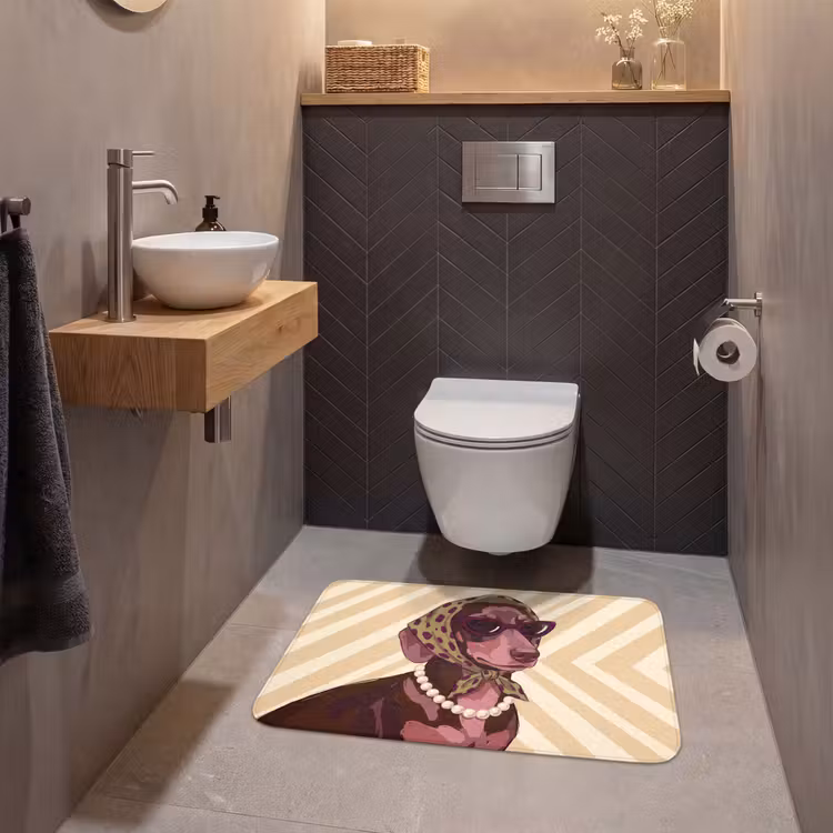Wc Mat - Hond - Zonnebril - Hoofddoek - Dieren - Modern — 2