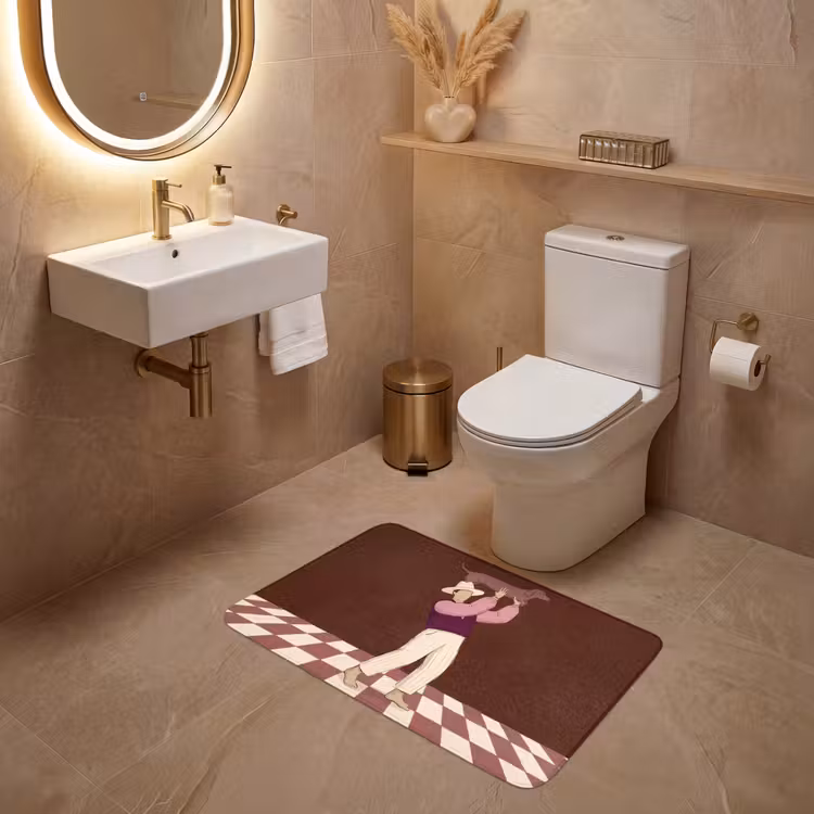 Wc Mat - Mens - Hond - Dieren - Abstract - Roze — 4