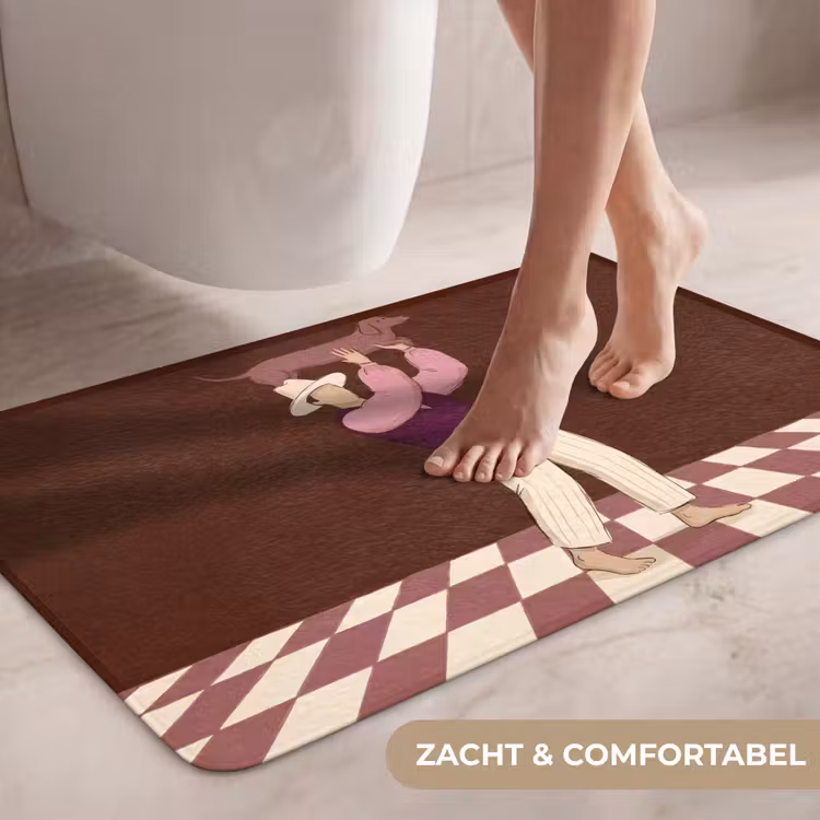 Wc Mat - Mens - Hond - Dieren - Abstract - Roze — 7